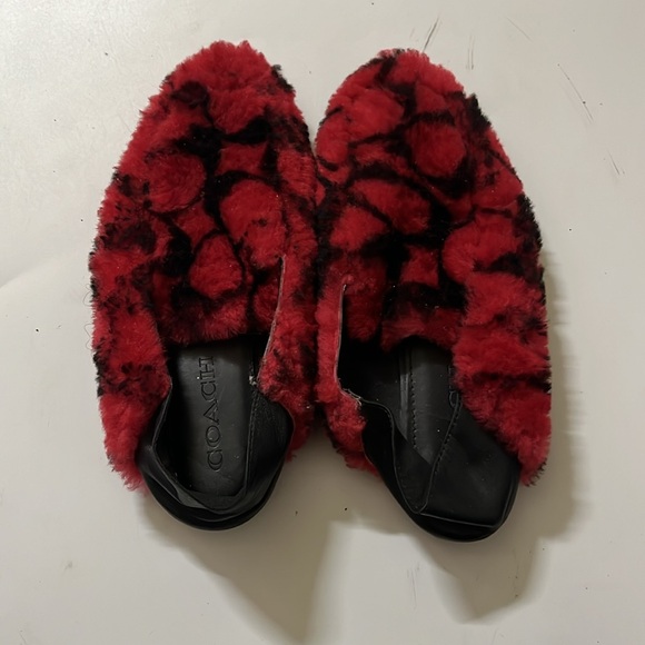 COACH Holly Slipper Size 6 Red Black Rasberry - Picture 7 of 10
